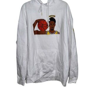 Kobe Bryant Tribute Hoodie 2XL White With Basketball & Halo Embroidery By Indepe